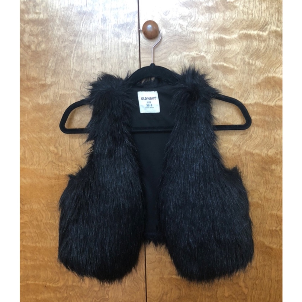 Black Faux Fur Vest